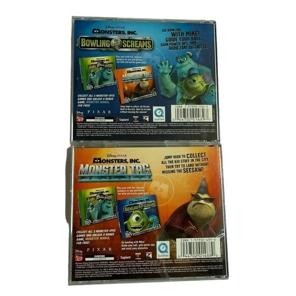 Monsters Inc PC Games‎ Lot of 2. Bowling for Screams & Monster Tag PC Games - Picture 3 of 4